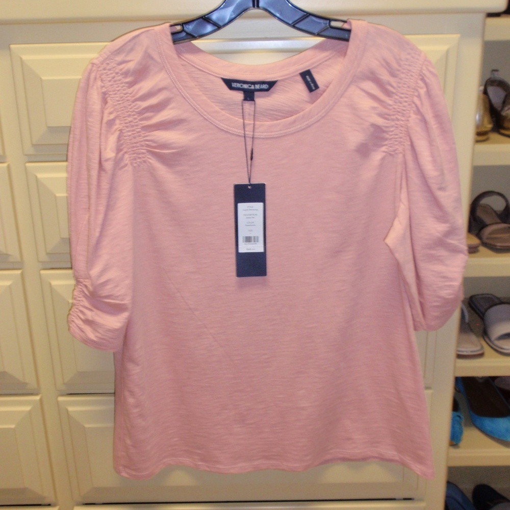 Veronica Beard Jessa Tee Rosebloom Size Large Top New With Tags
